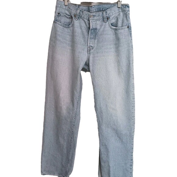 Levi's Original Fit 501 Men's Jeans Sz 31x32 Light Wash Straight Leg Button Fly - Picture 1 of 13